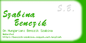 szabina benczik business card